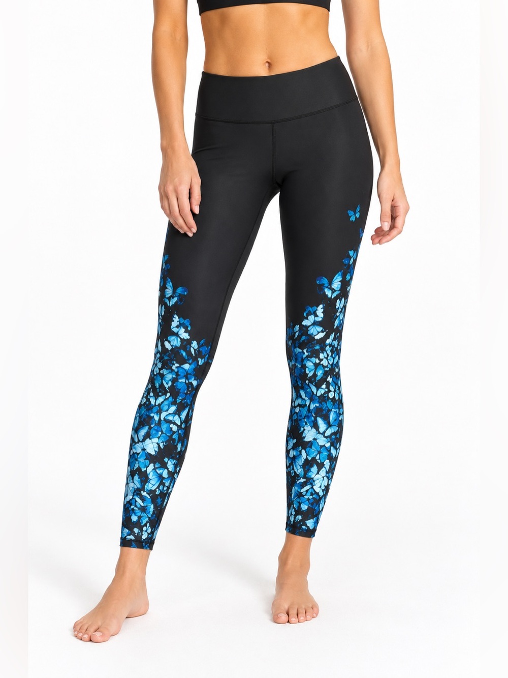 Alo Butterfly Black Full Length Leggings Athletic Yoga Pants 818